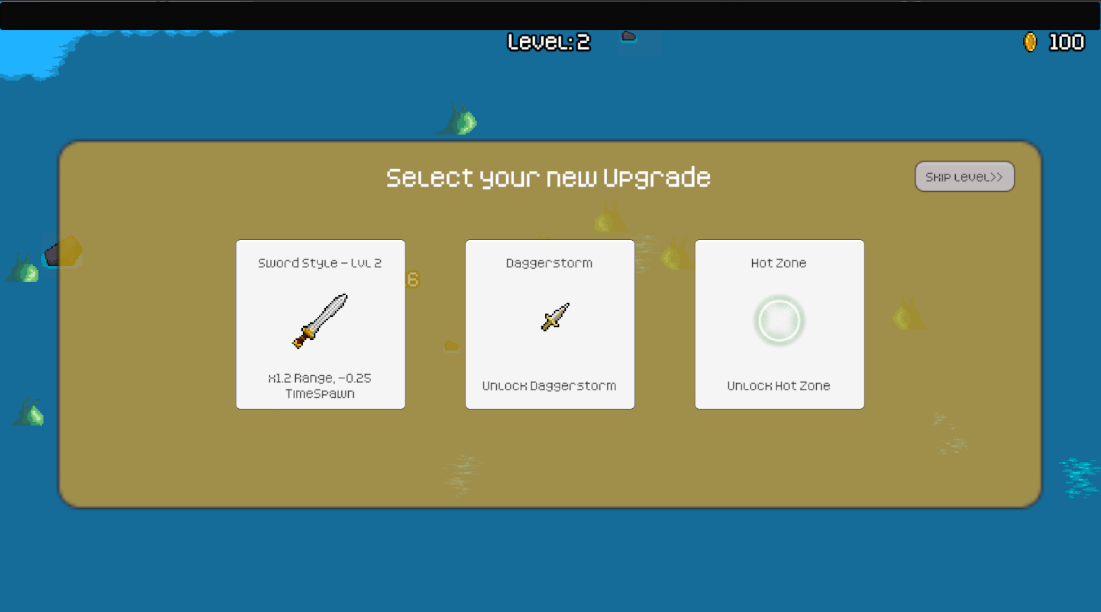 Power-Up Selection Screen